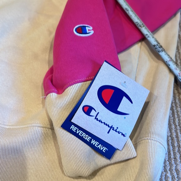NWT CHAMPION reverse weave colorblock hoodie size M/L - Picture 9 of 9